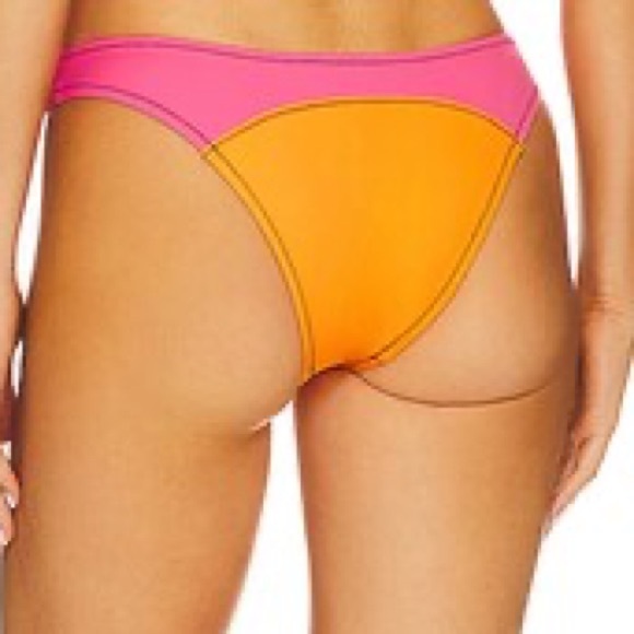 New It's Now Cool x Free People The Neo Curve Sm Pink LowRise Surf Bikini Bottom - Picture 3 of 9